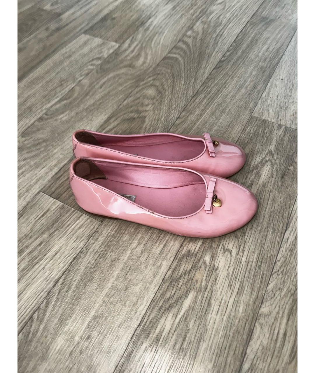 DOLCE & GABBANA KIDS Розовые балетки из лакированной кожи, фото 3