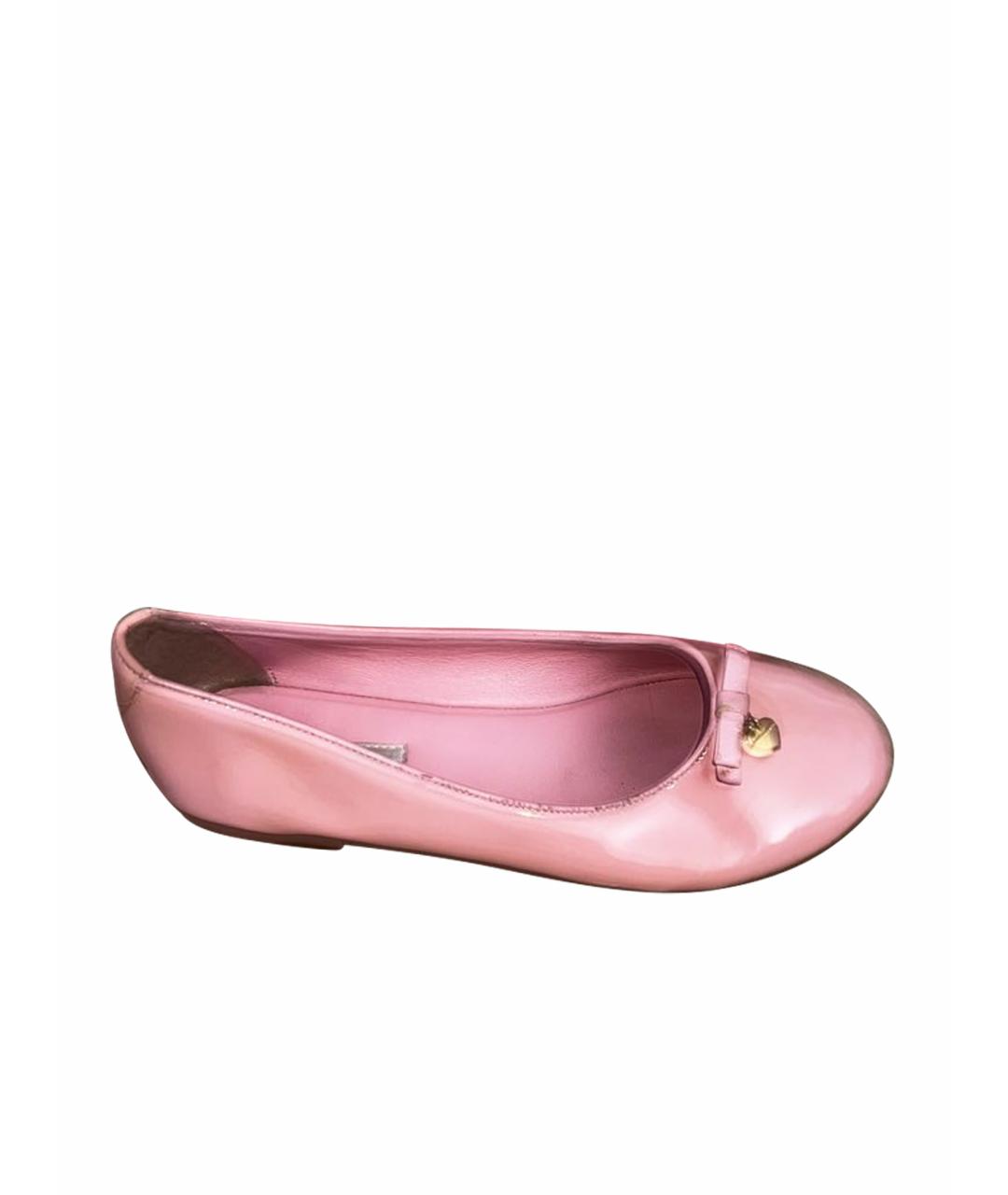 DOLCE & GABBANA KIDS Розовые балетки из лакированной кожи, фото 1