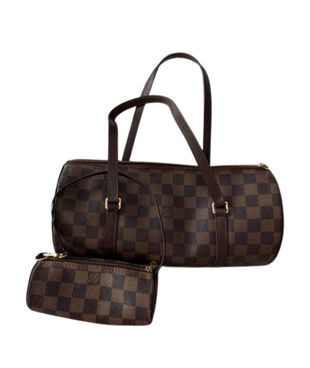 LOUIS VUITTON Коричневая кожаная сумка с короткими ручками, фото 1