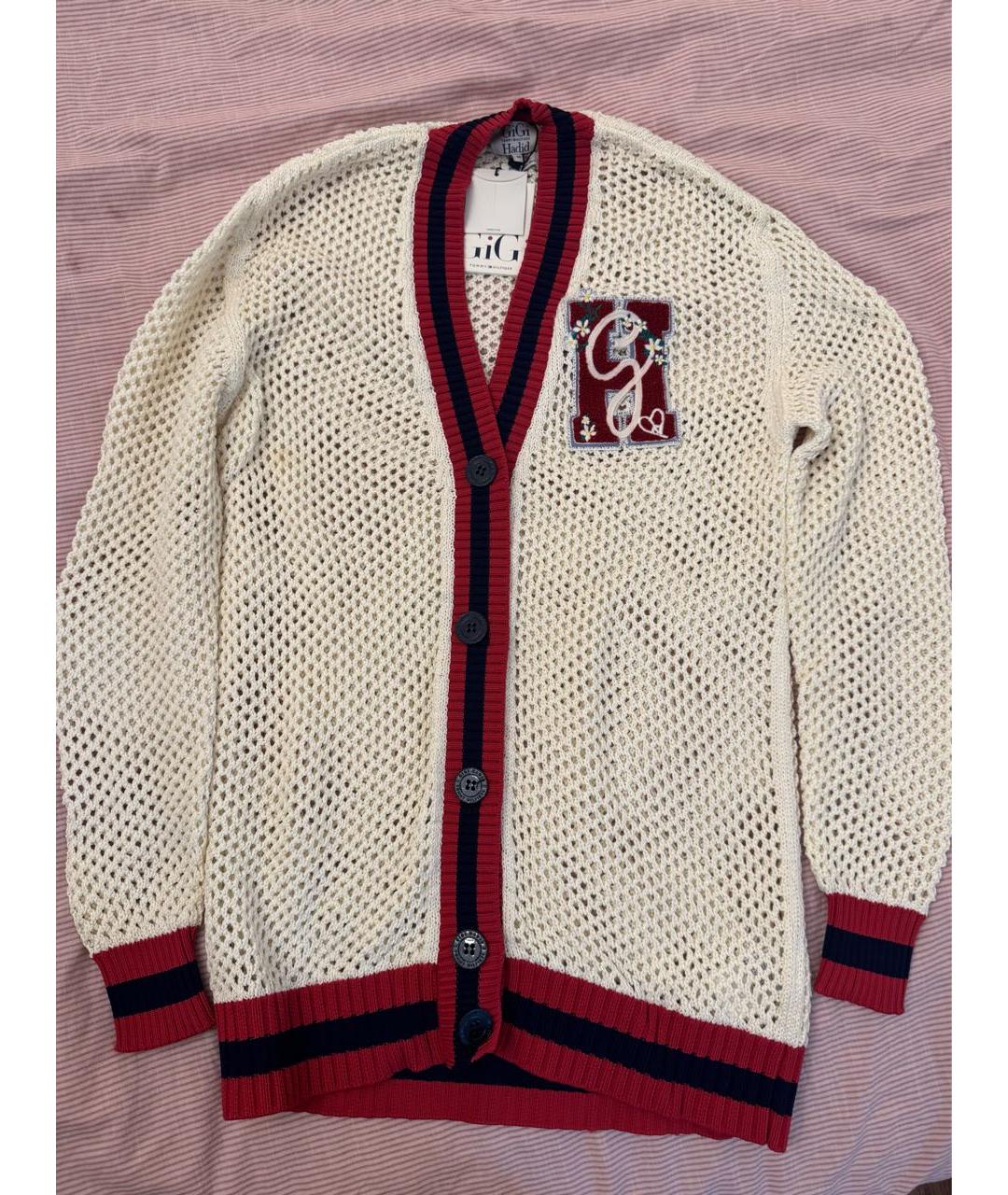 TOMMY HILFIGER Белый хлопковый кардиган, фото 7