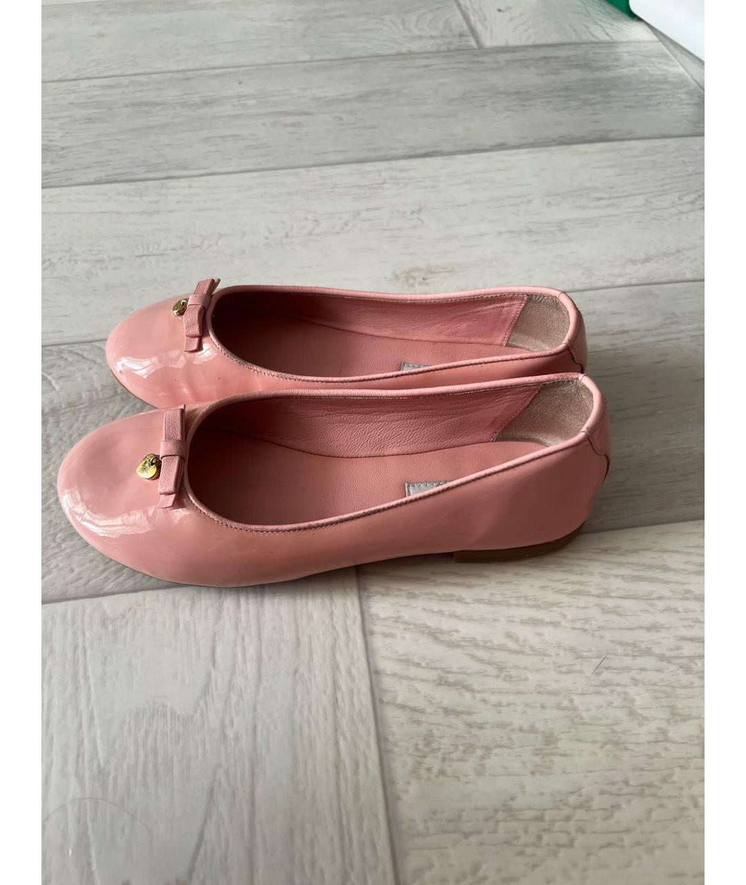 DOLCE & GABBANA KIDS Розовые балетки из лакированной кожи, фото 3