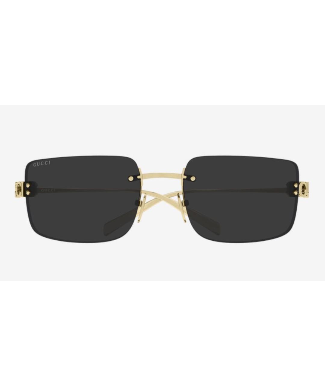 GUCCI Золотые металлические солнцезащитные очки, фото 2