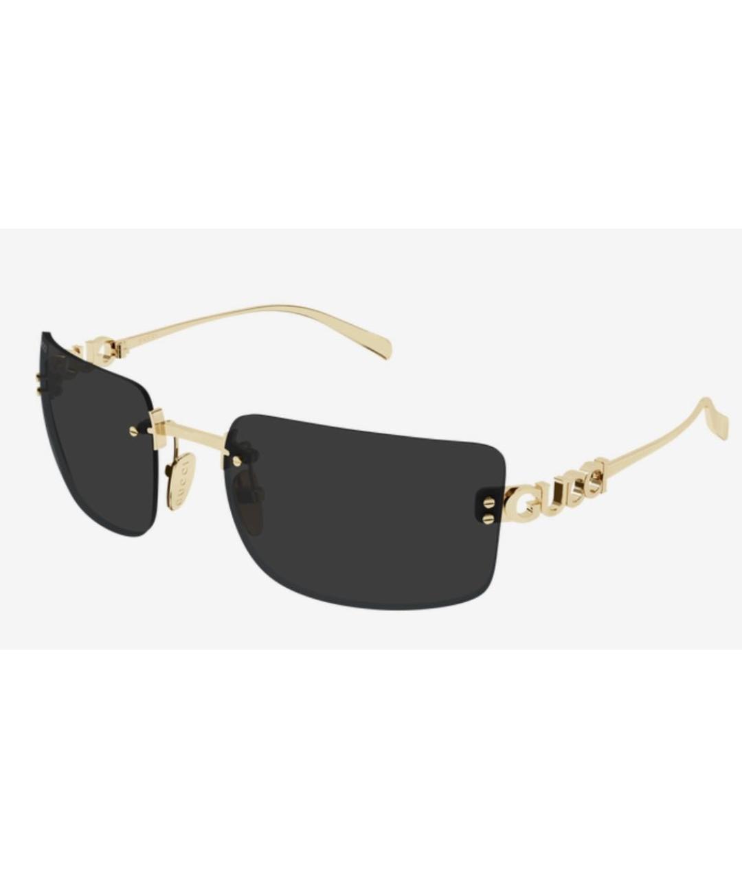 GUCCI Золотые металлические солнцезащитные очки, фото 5
