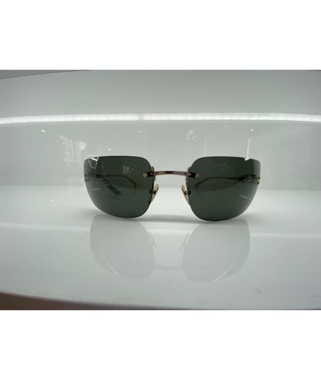 GUCCI Золотые металлические солнцезащитные очки, фото 4