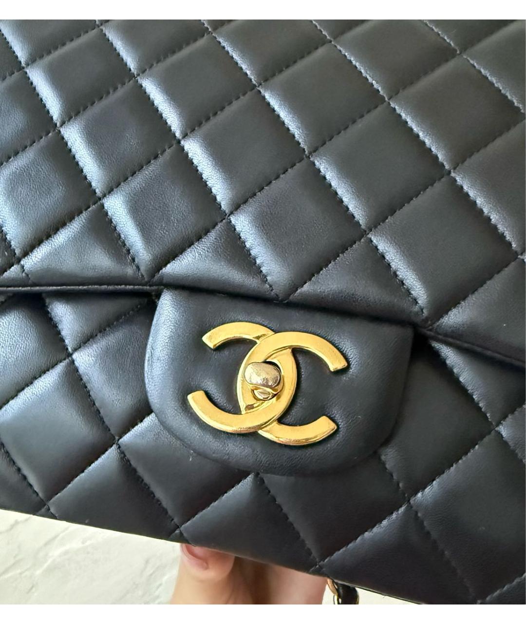 CHANEL Черная кожаная сумка через плечо, фото 6