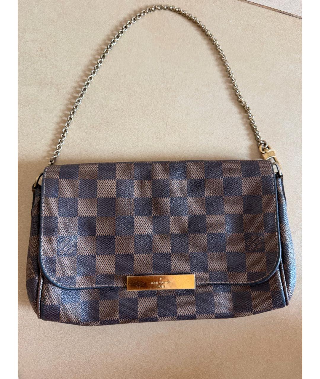 LOUIS VUITTON Коричневая канва сумка с короткими ручками, фото 5