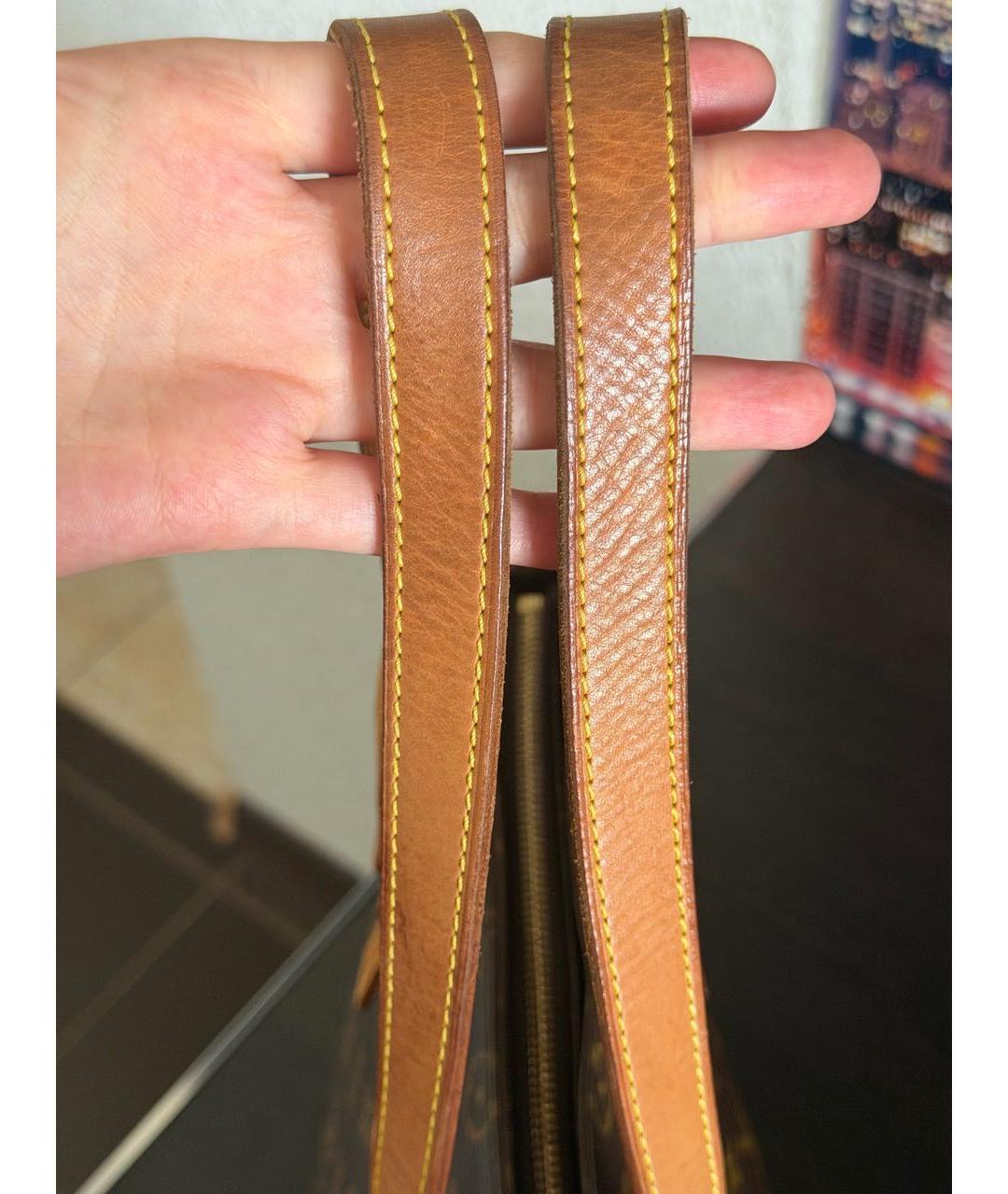 LOUIS VUITTON Коричневая канва сумка тоут, фото 5