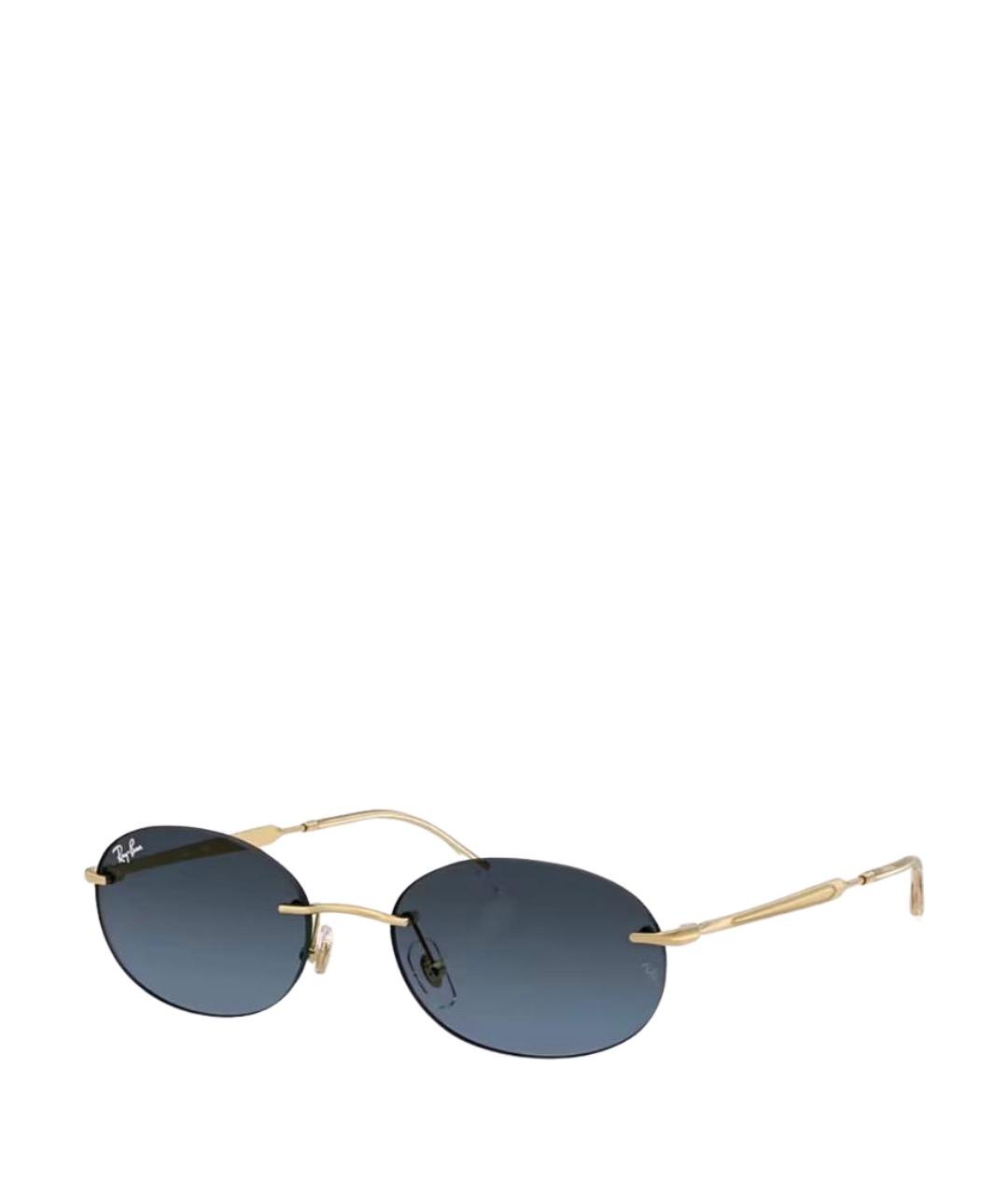 RAY BAN Золотые металлические солнцезащитные очки, фото 1