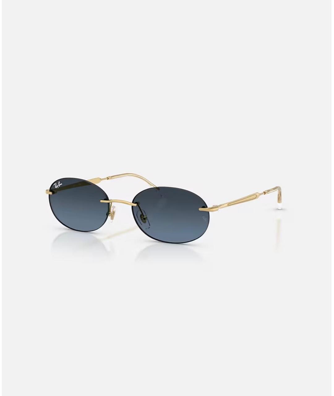 RAY BAN Золотые металлические солнцезащитные очки, фото 9
