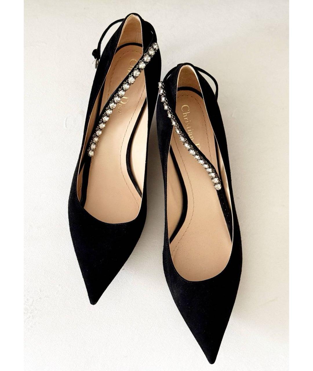 CHRISTIAN DIOR Черные замшевые туфли, фото 4