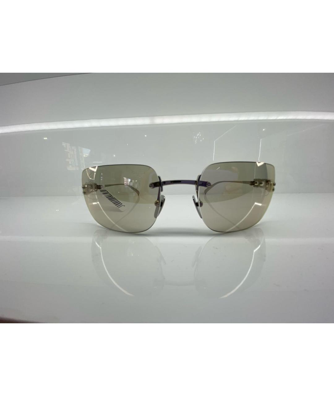 SAINT LAURENT Серебряные металлические солнцезащитные очки, фото 4