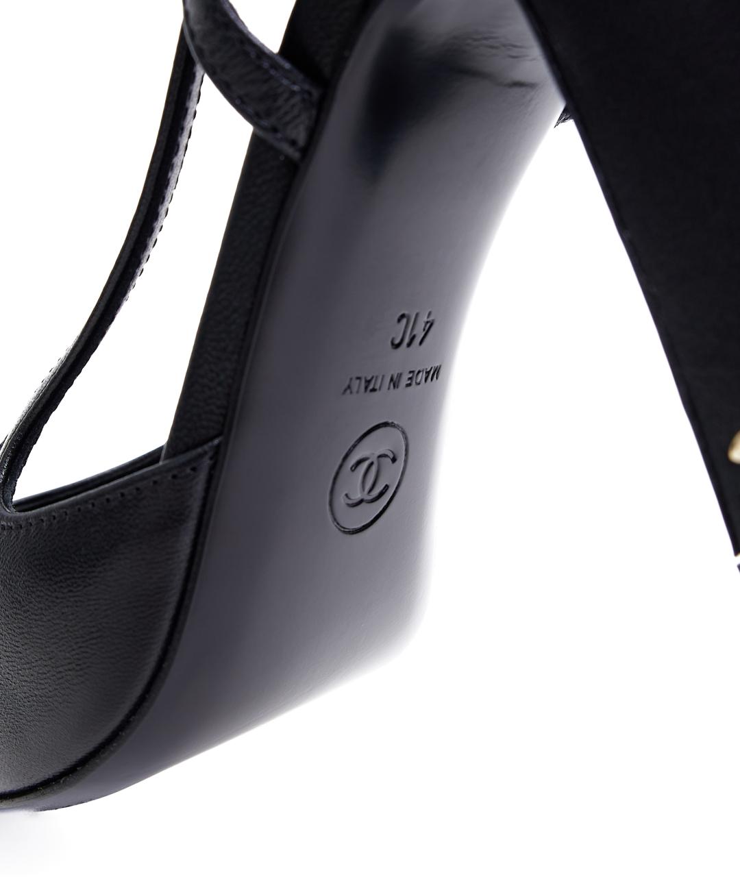 CHANEL Черные кожаные туфли, фото 6