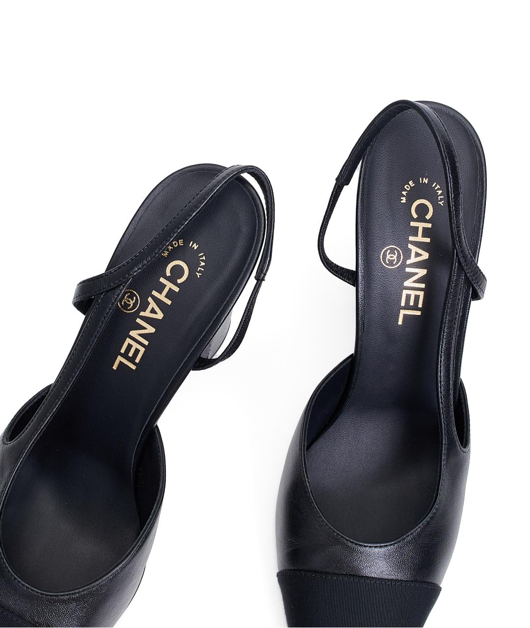 CHANEL Черные кожаные туфли, фото 5