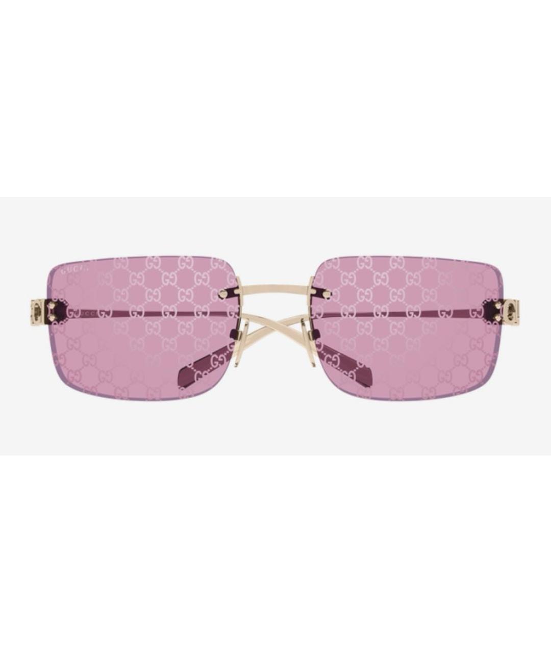 GUCCI Золотые металлические солнцезащитные очки, фото 3