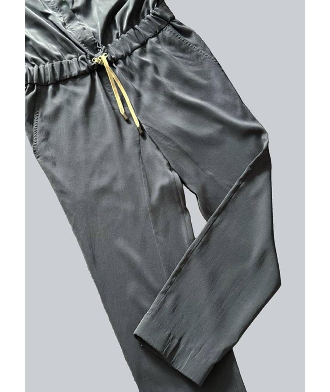 BRUNELLO CUCINELLI Антрацитовый шелковый комбинезон, фото 4