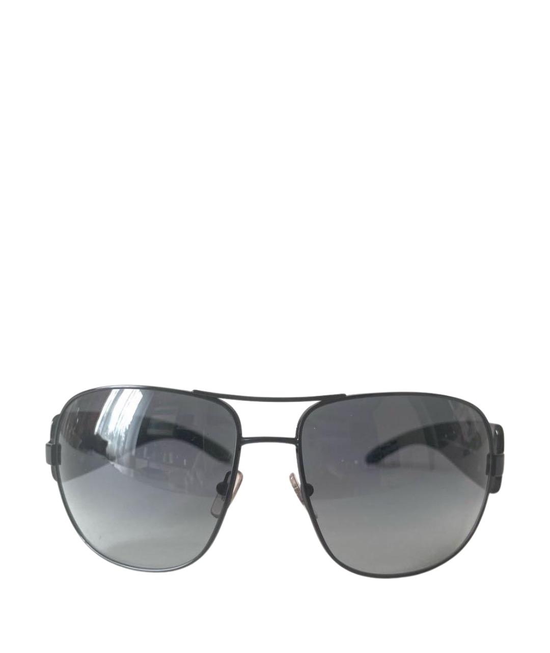 VERSACE Черные пластиковые солнцезащитные очки, фото 1