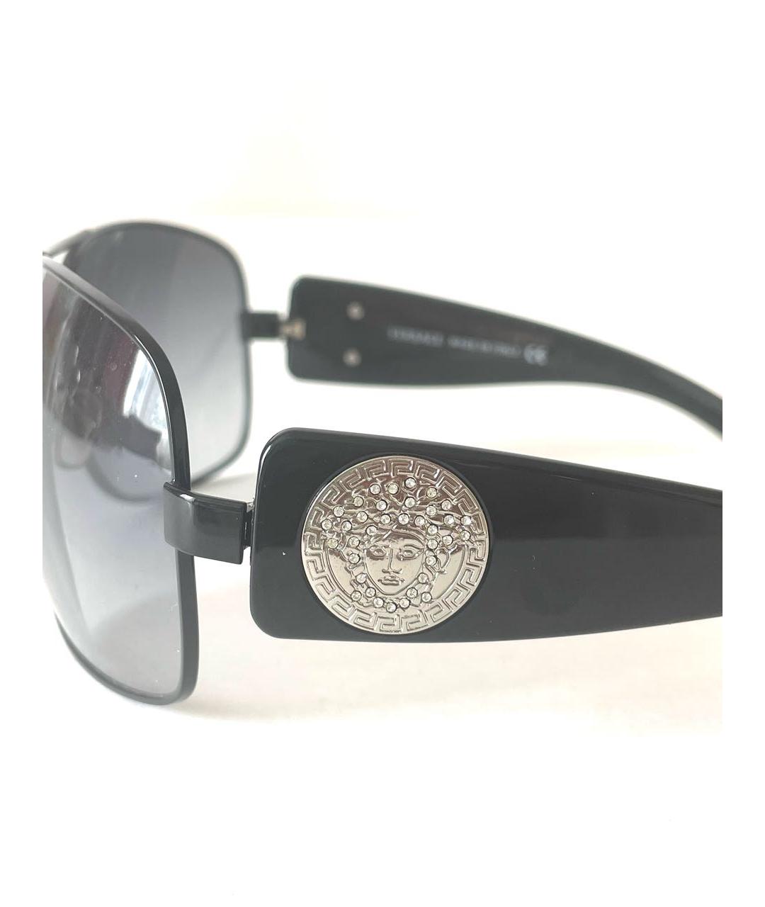 VERSACE Черные пластиковые солнцезащитные очки, фото 3