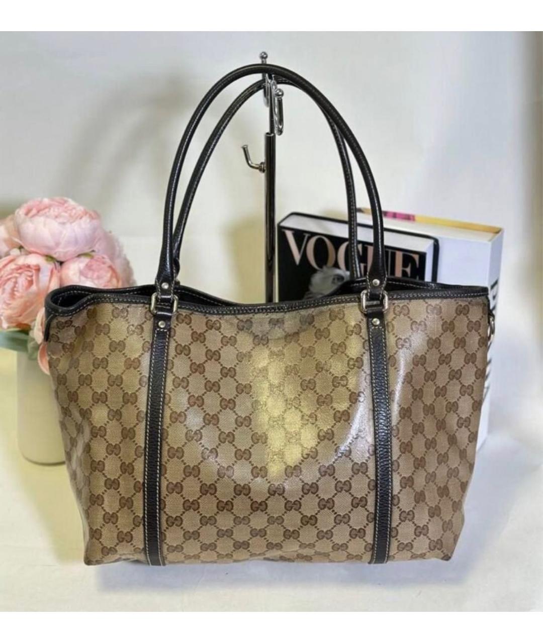 GUCCI Коричневая канва сумка тоут, фото 2