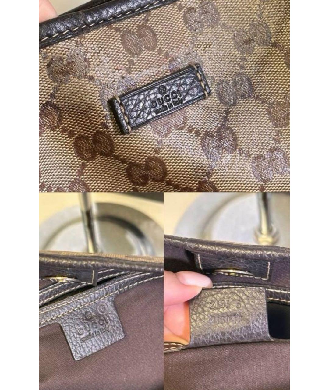 GUCCI Коричневая канва сумка тоут, фото 4