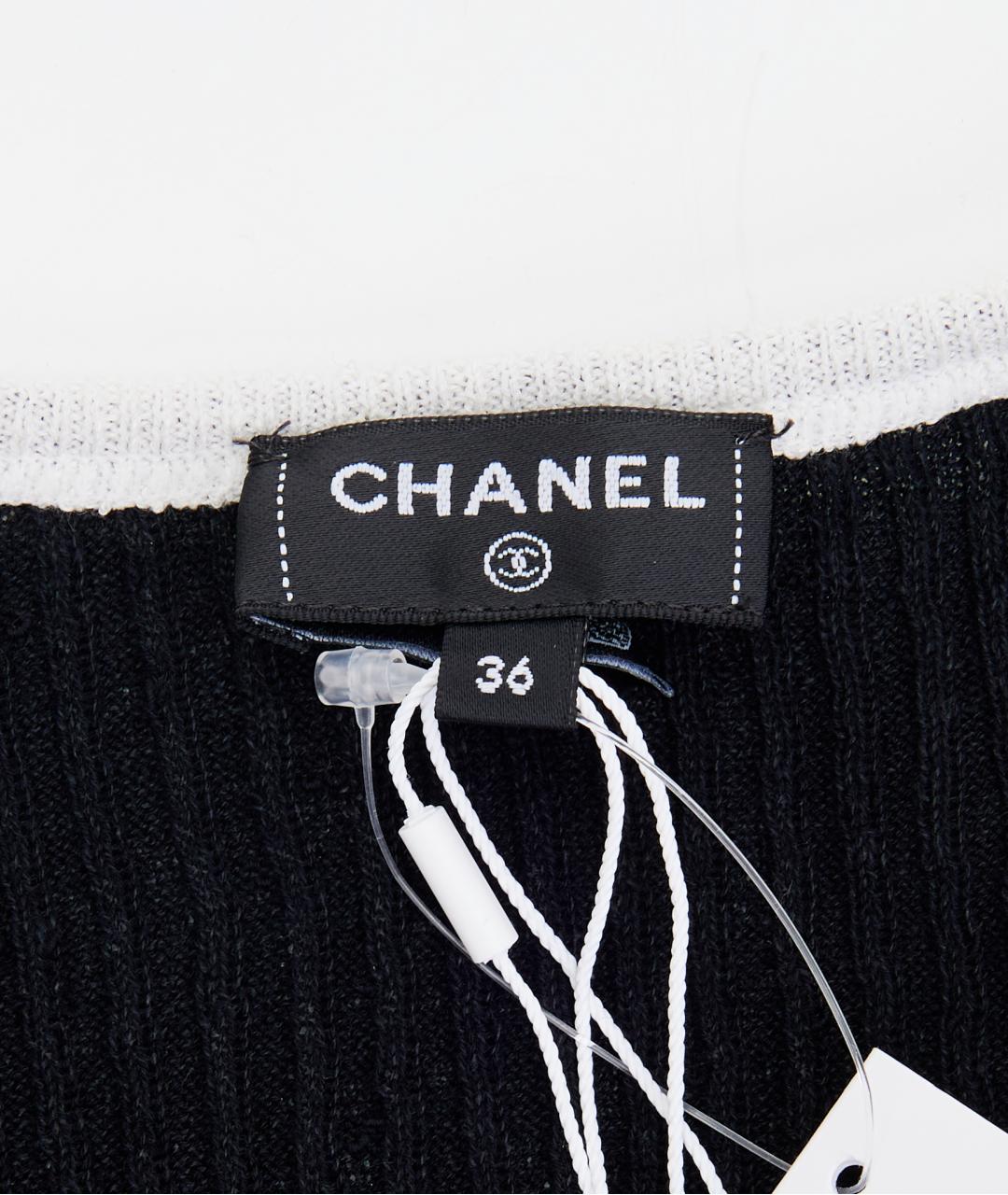 CHANEL Черное льняное повседневное платье, фото 3