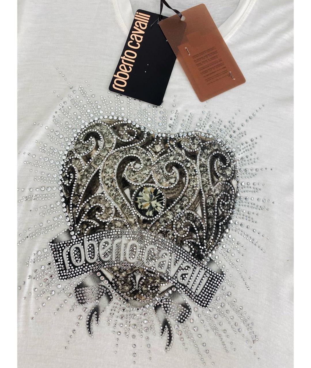 ROBERTO CAVALLI Белая футболка, фото 4