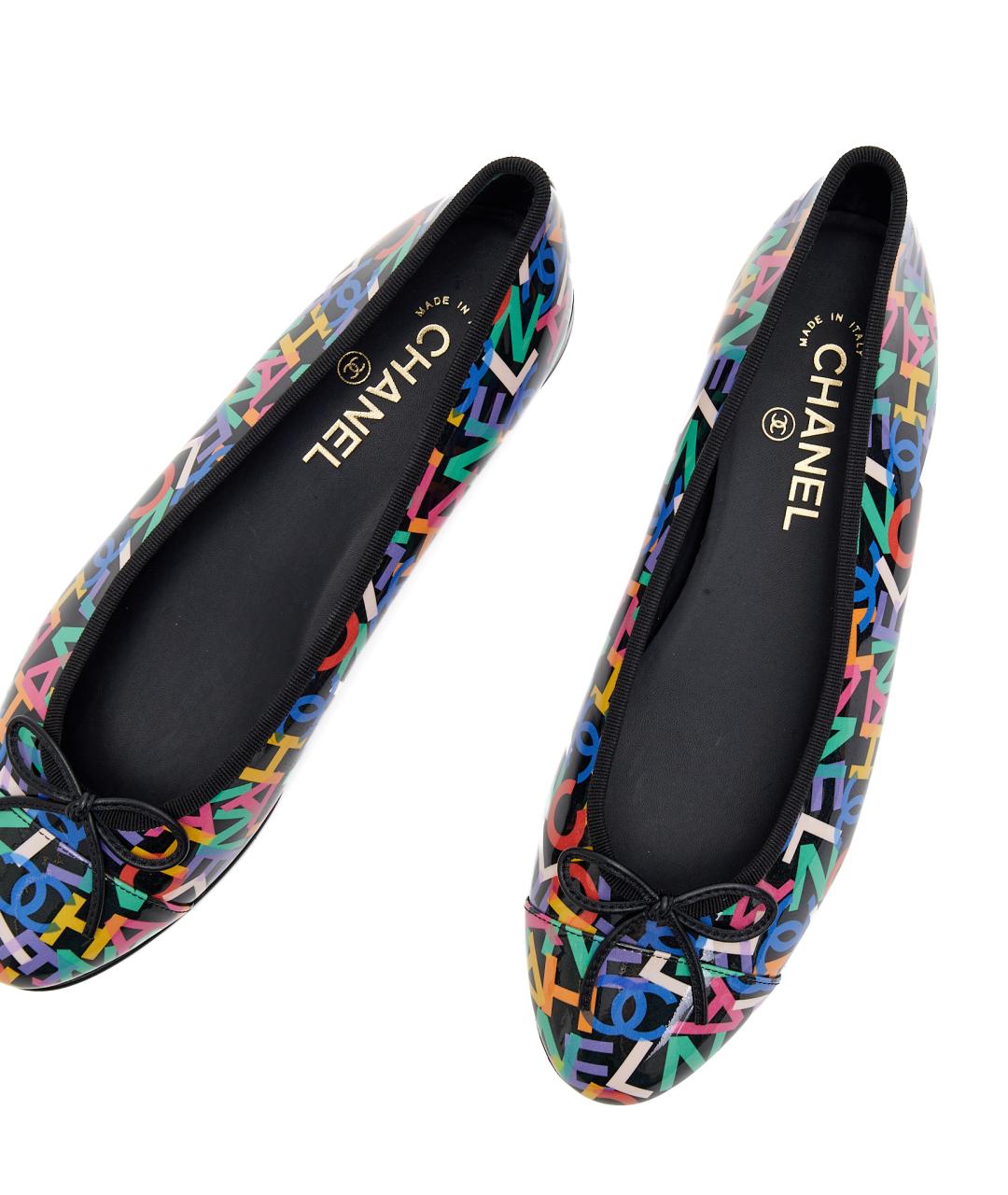 CHANEL Черные кожаные балетки, фото 4