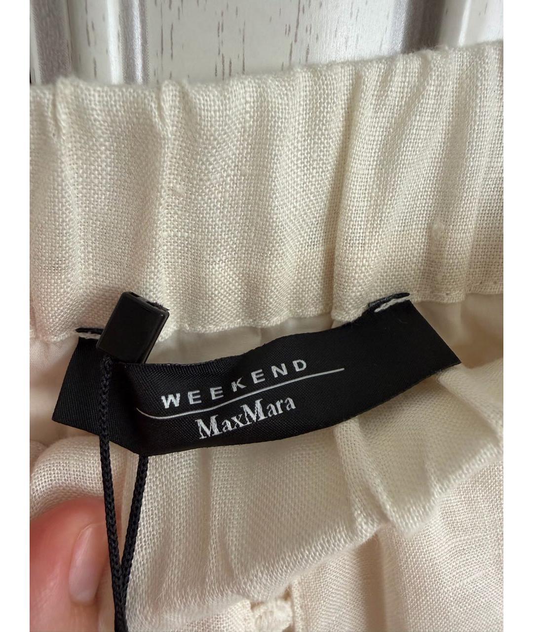 WEEKEND MAX MARA Белая льняная юбка миди, фото 7