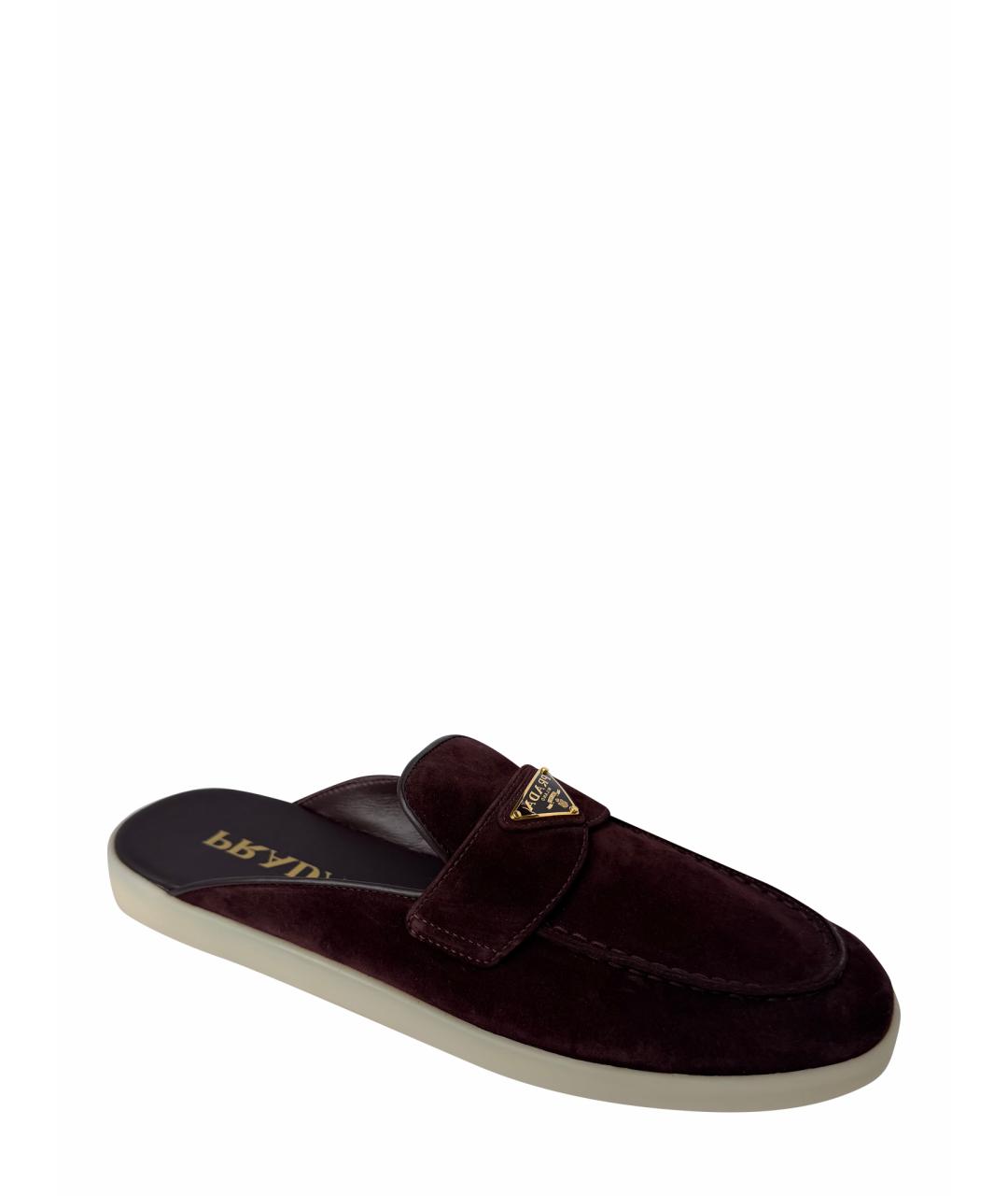 PRADA Бордовые замшевые мюли, фото 1