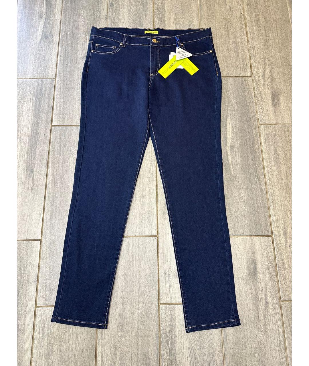 VERSACE JEANS COUTURE Темно-синие хлопко-полиэстеровые прямые джинсы, фото 9