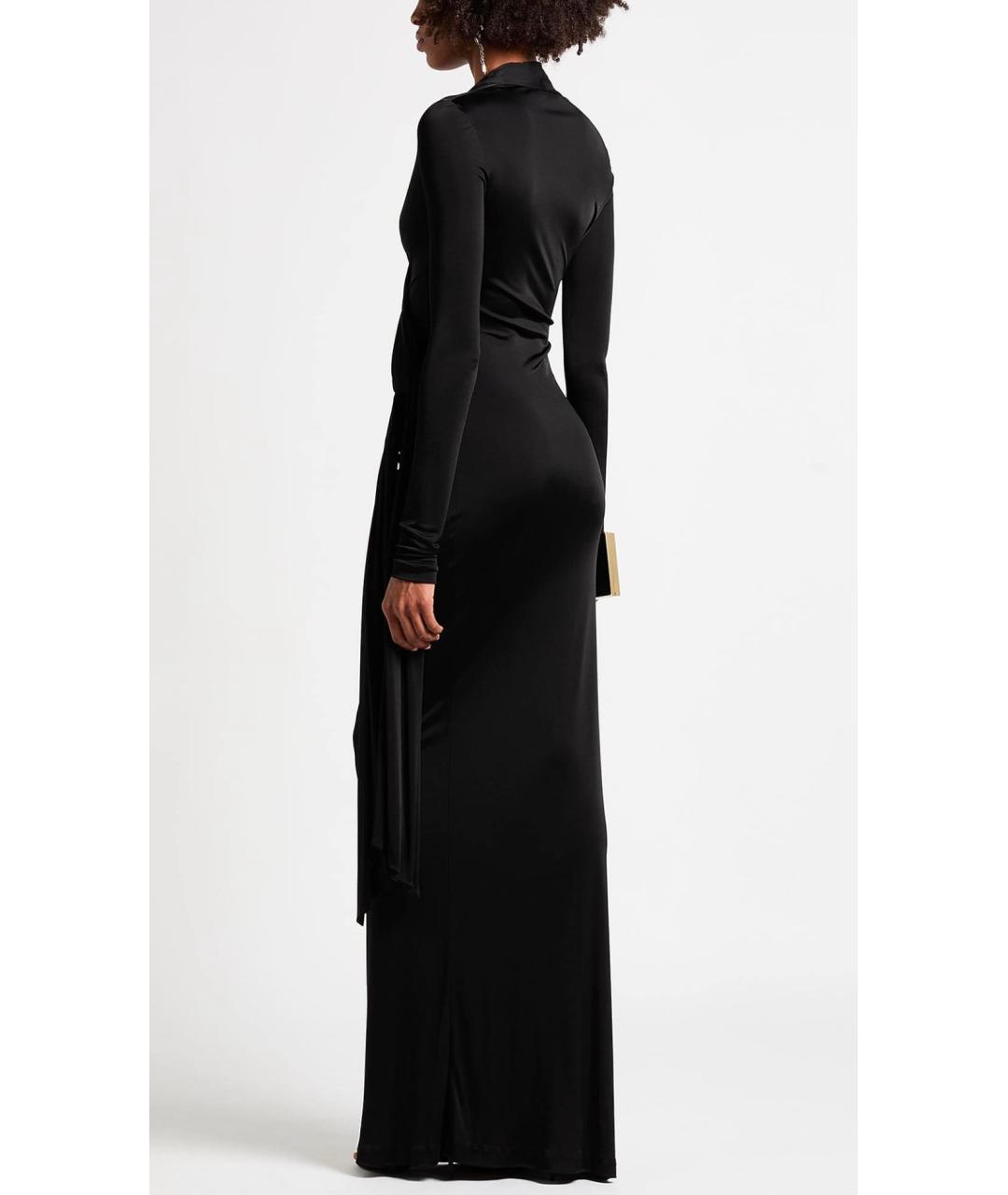 SAINT LAURENT Черное вискозное коктейльное платье, фото 3