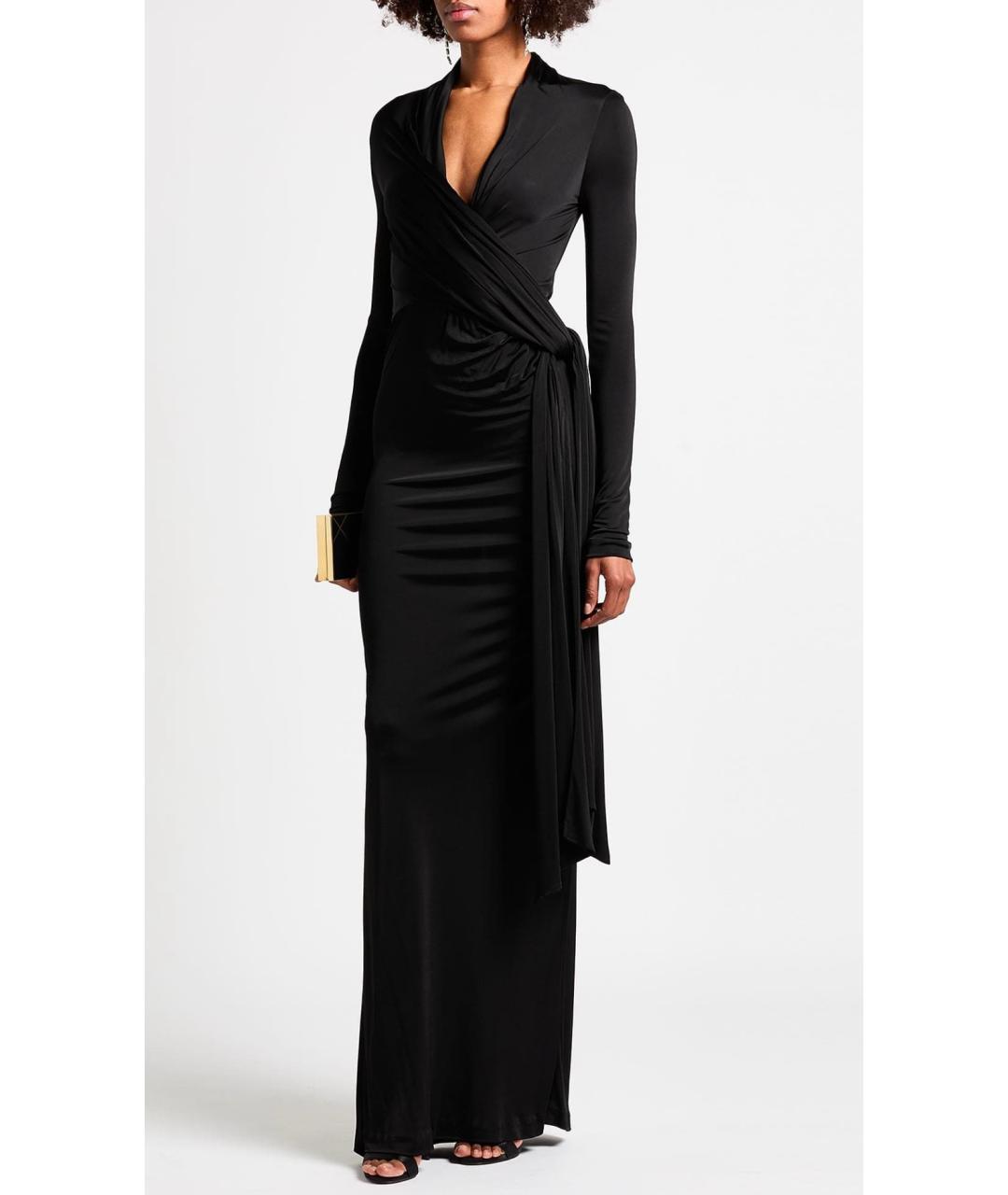 SAINT LAURENT Черное вискозное коктейльное платье, фото 2