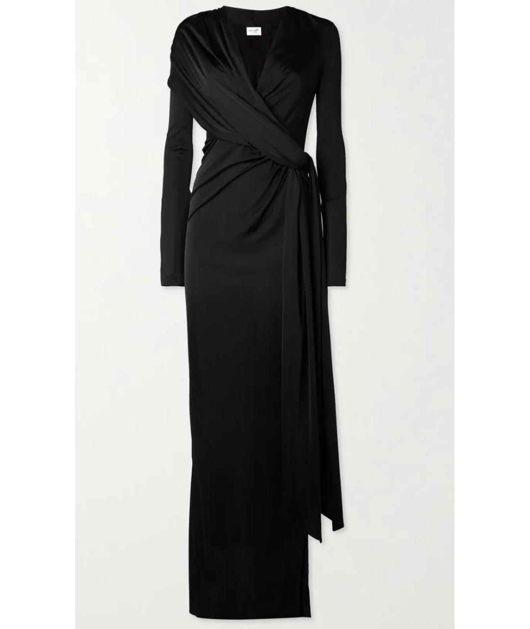 SAINT LAURENT Черное вискозное коктейльное платье, фото 6