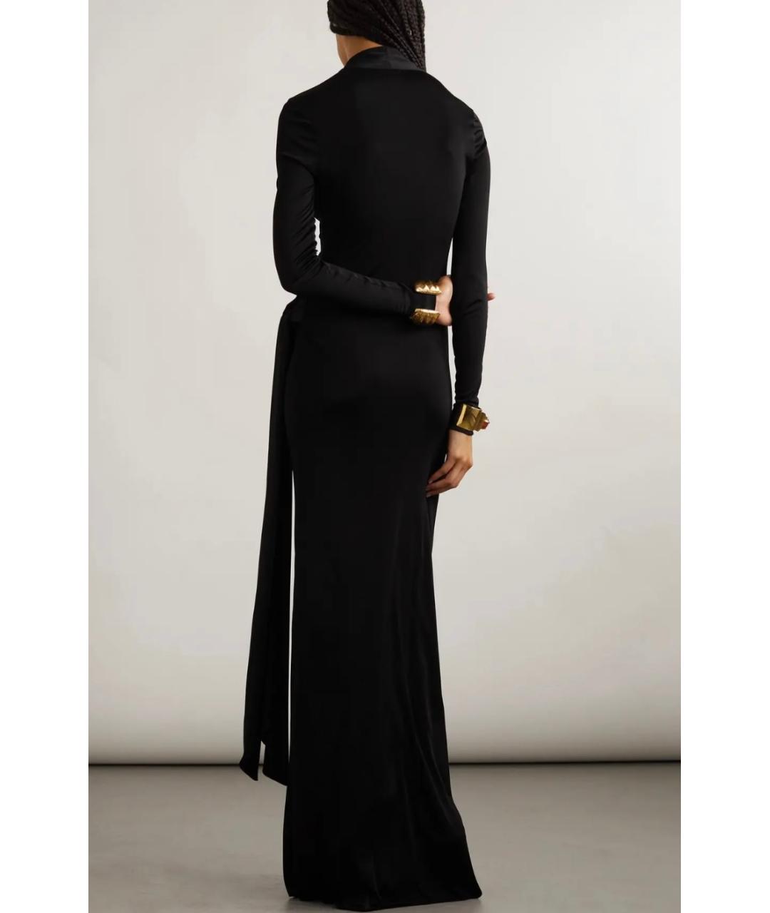 SAINT LAURENT Черное вискозное коктейльное платье, фото 5