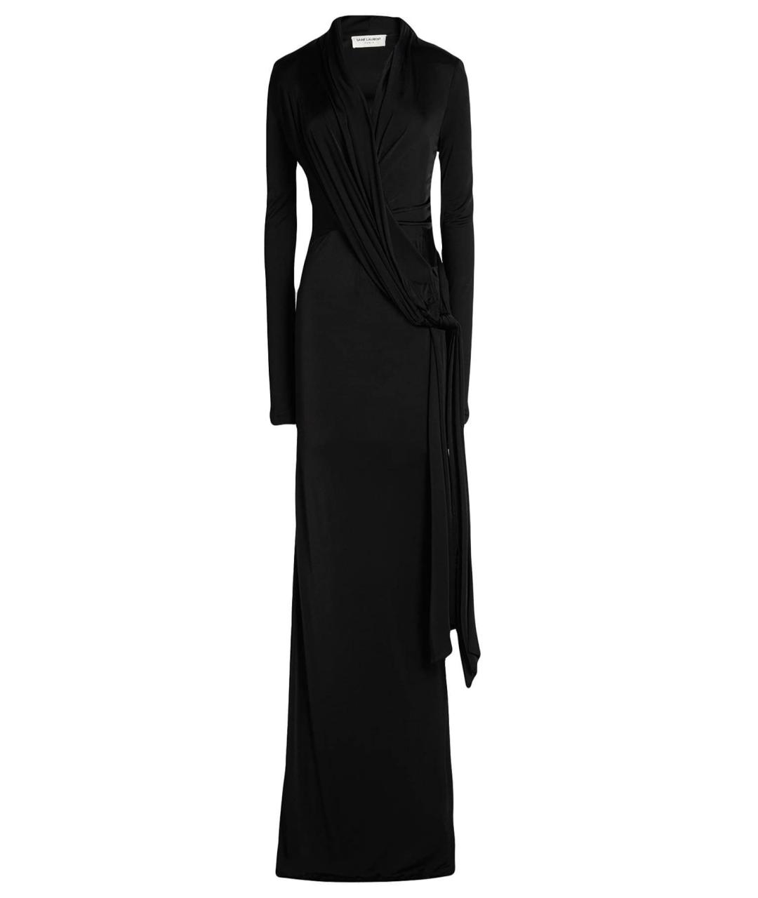 SAINT LAURENT Черное вискозное коктейльное платье, фото 1