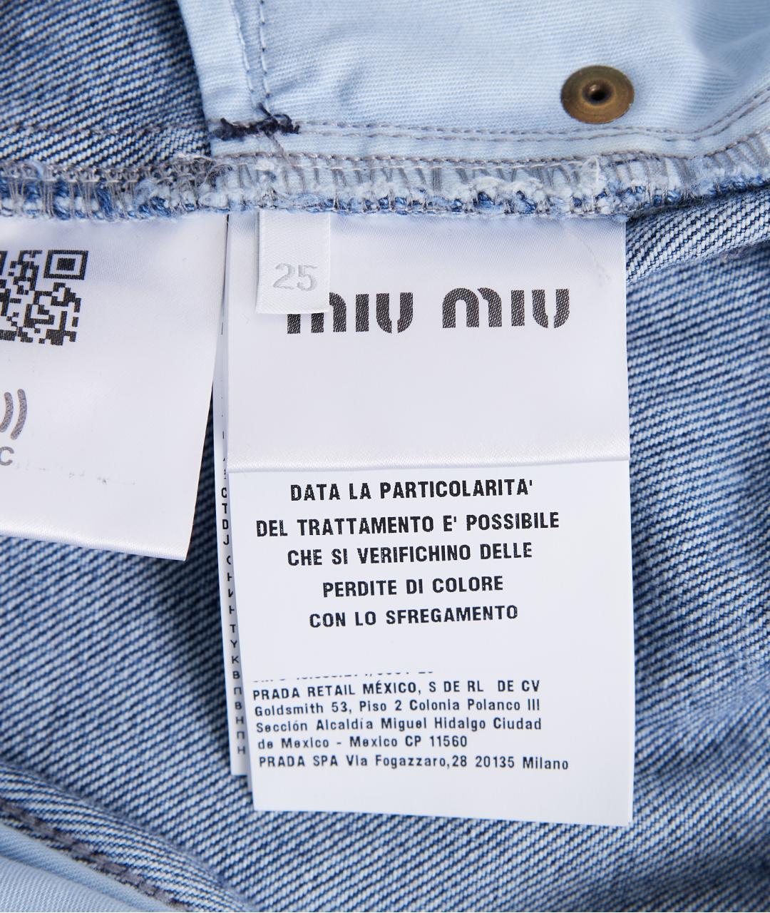 MIU MIU Синие хлопковые шорты, фото 4
