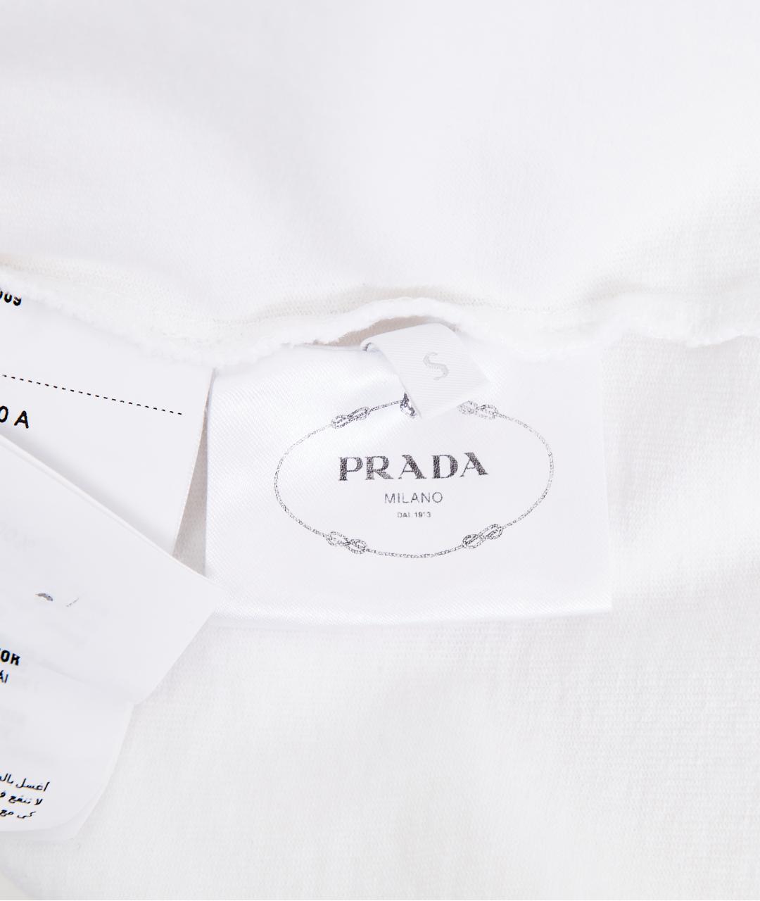 PRADA Белая хлопковая футболка, фото 3