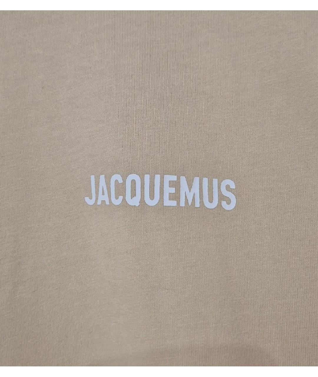 JACQUEMUS Бежевая хлопковая футболка, фото 4