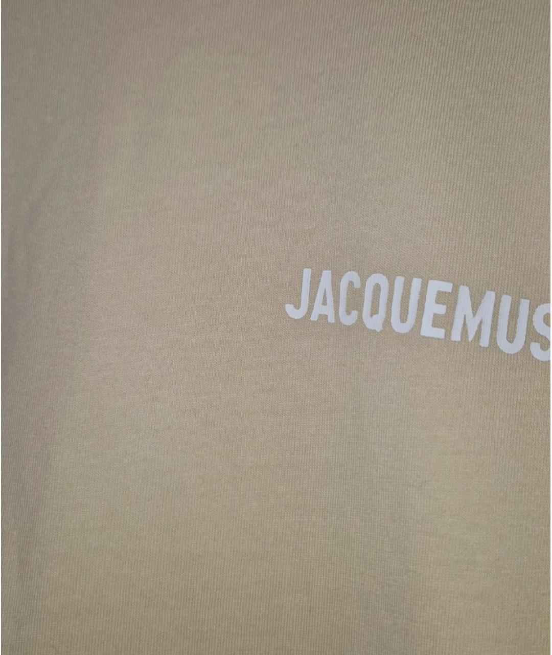 JACQUEMUS Бежевая хлопковая футболка, фото 9