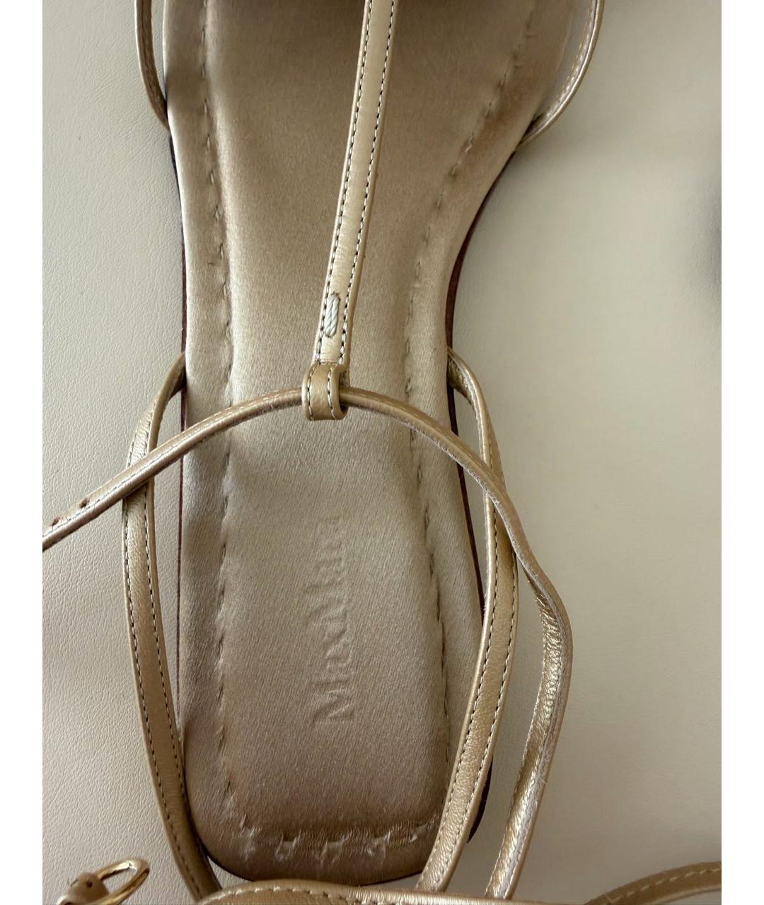 MAX MARA Бежевые кожаные босоножки, фото 5