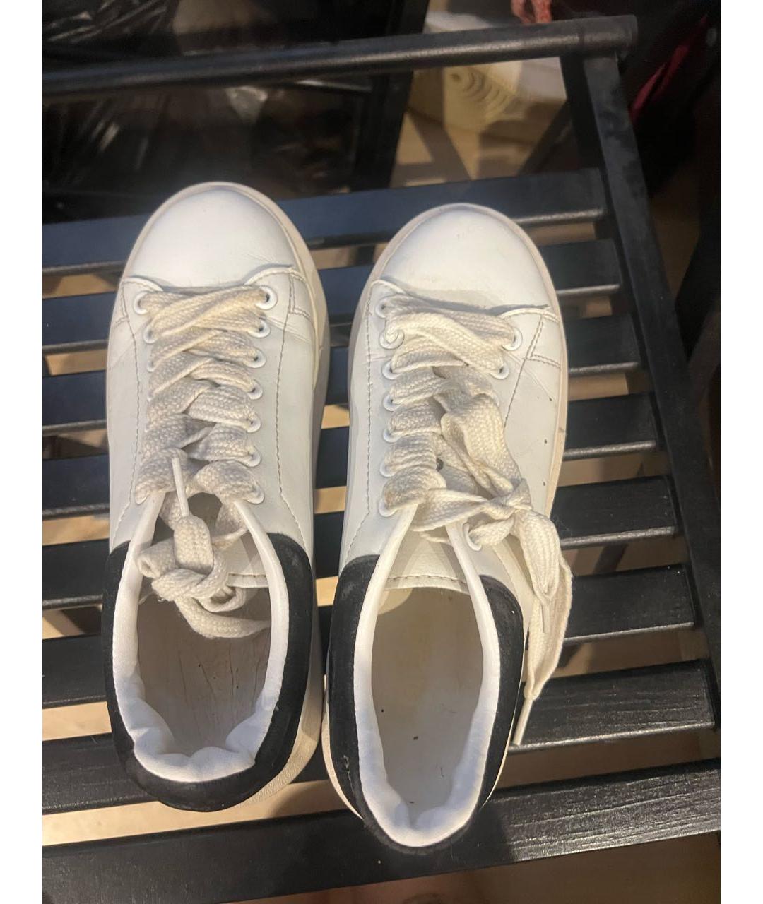 ALEXANDER MCQUEEN Белые кожаные кеды, фото 3