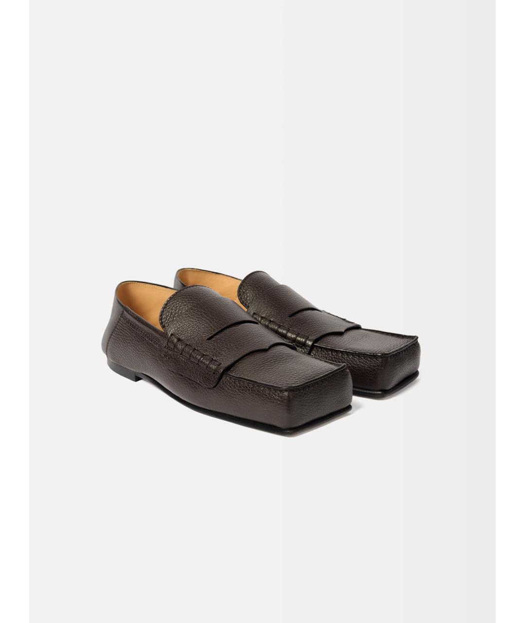 JACQUEMUS Коричневые кожаные мокасины, фото 3