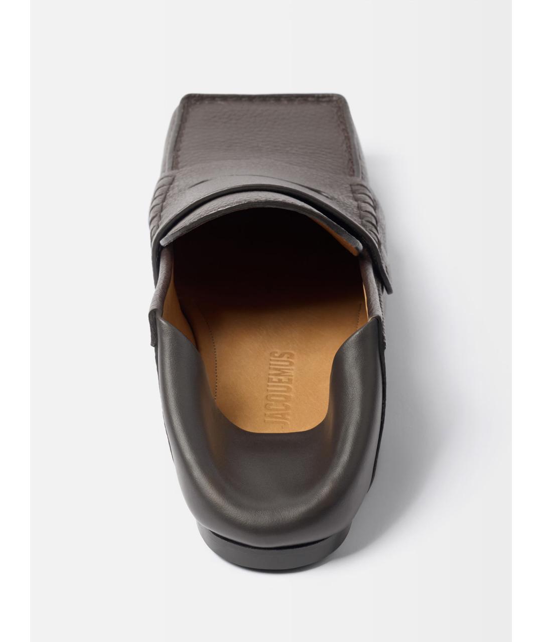 JACQUEMUS Коричневые кожаные мокасины, фото 6