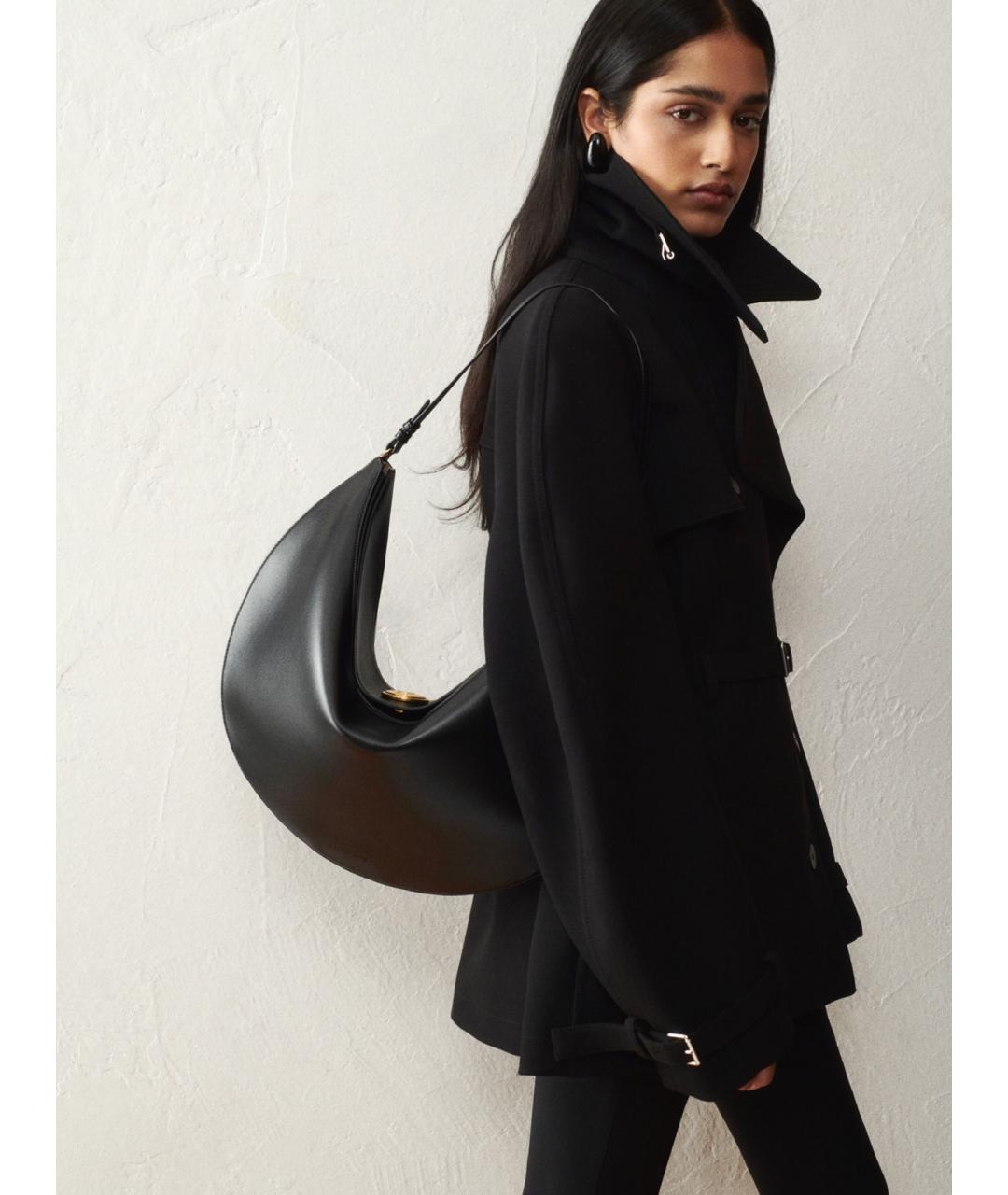 JACQUEMUS Черная кожаная сумка через плечо, фото 2