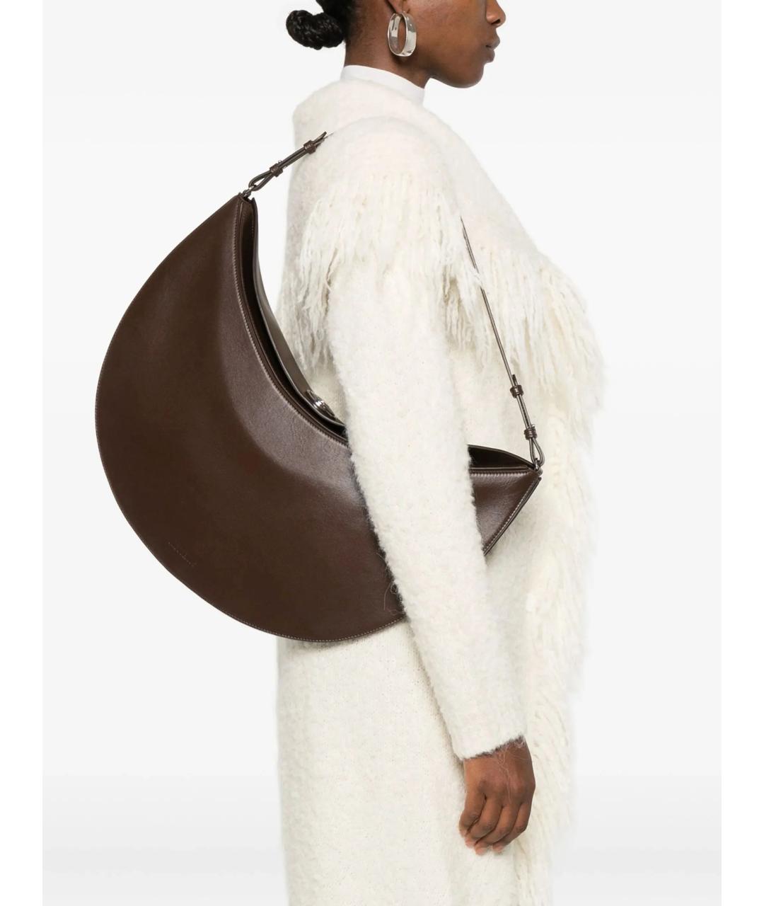 JACQUEMUS Коричневая кожаная сумка через плечо, фото 2