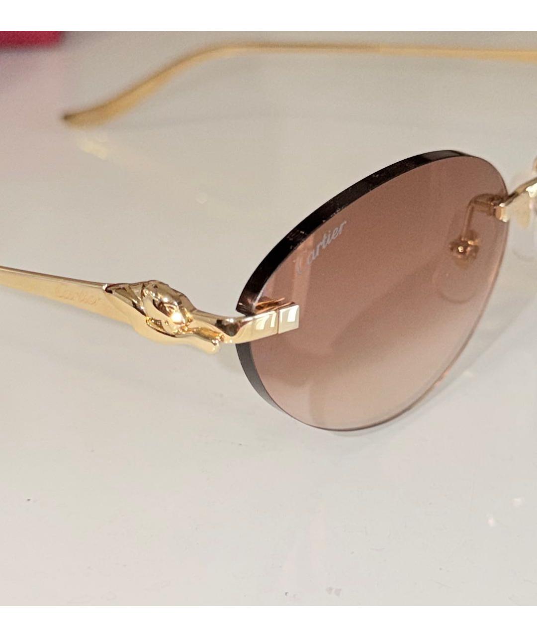 CARTIER Золотые металлические солнцезащитные очки, фото 3
