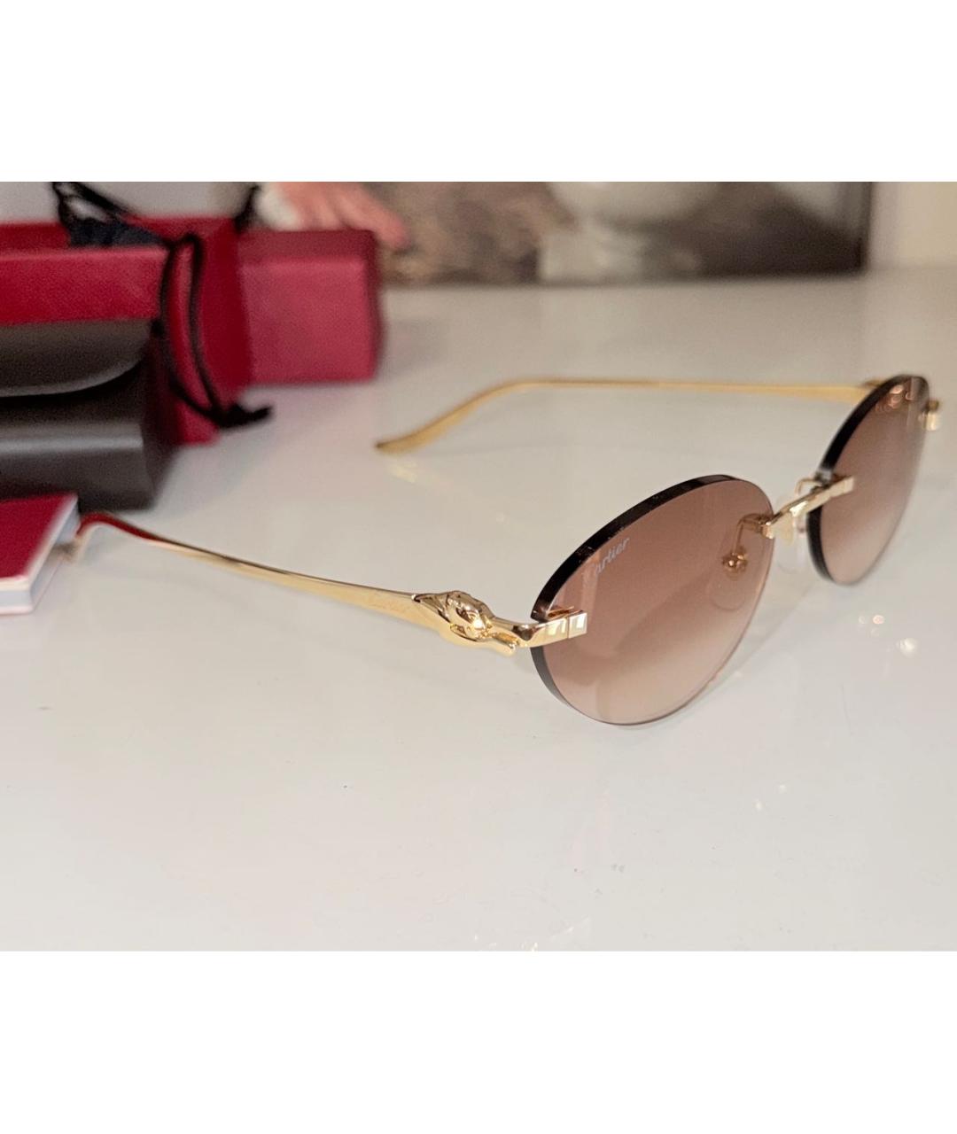 CARTIER Золотые металлические солнцезащитные очки, фото 2