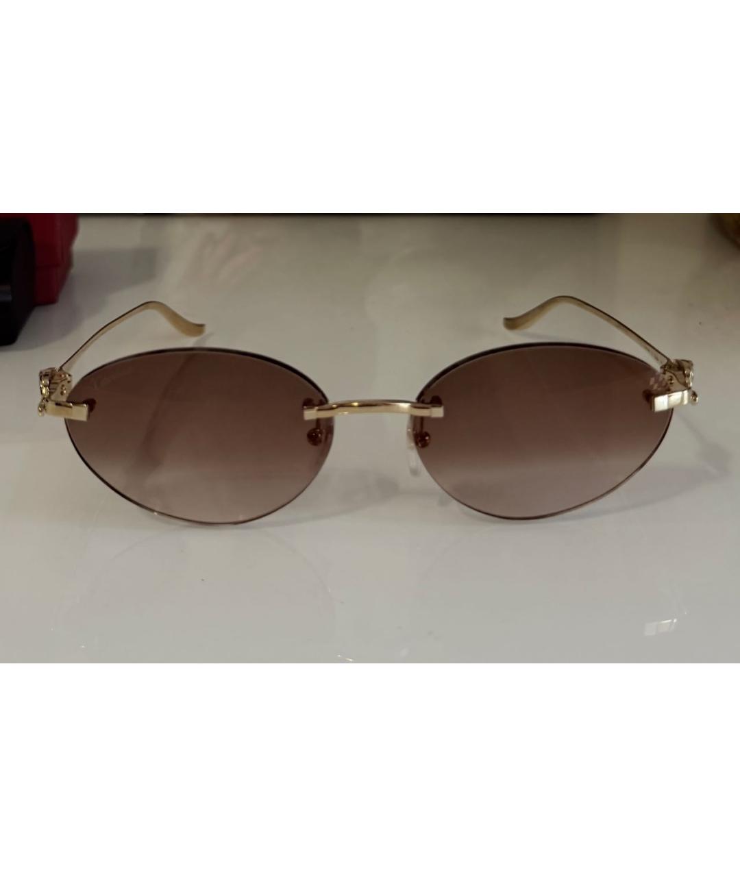 CARTIER Золотые металлические солнцезащитные очки, фото 9