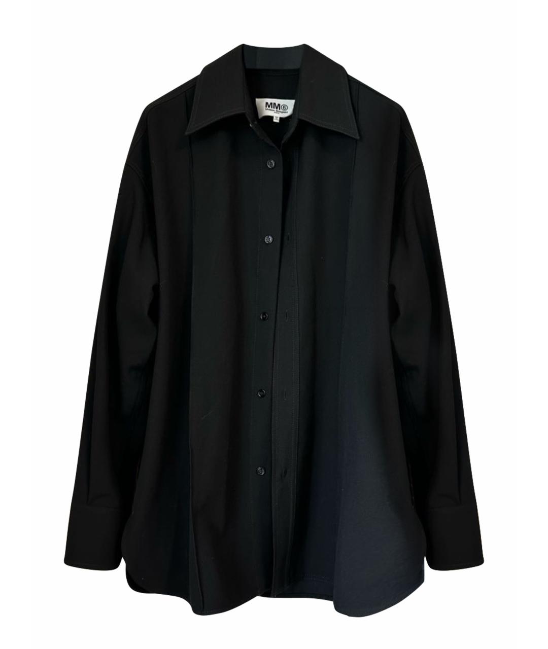 MM6 MAISON MARGIELA Черная шерстяная кэжуал рубашка, фото 1