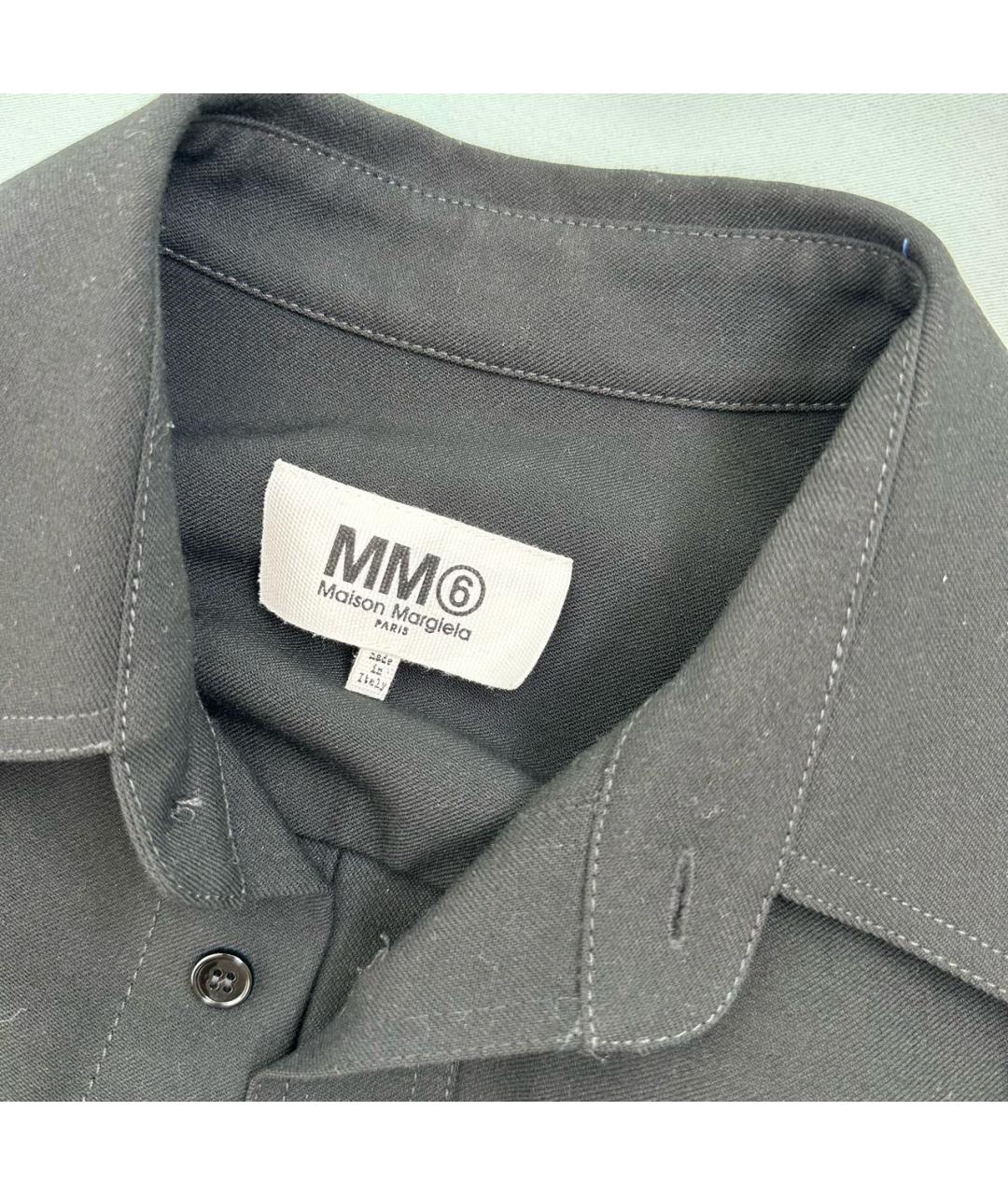 MM6 MAISON MARGIELA Черная шерстяная кэжуал рубашка, фото 5