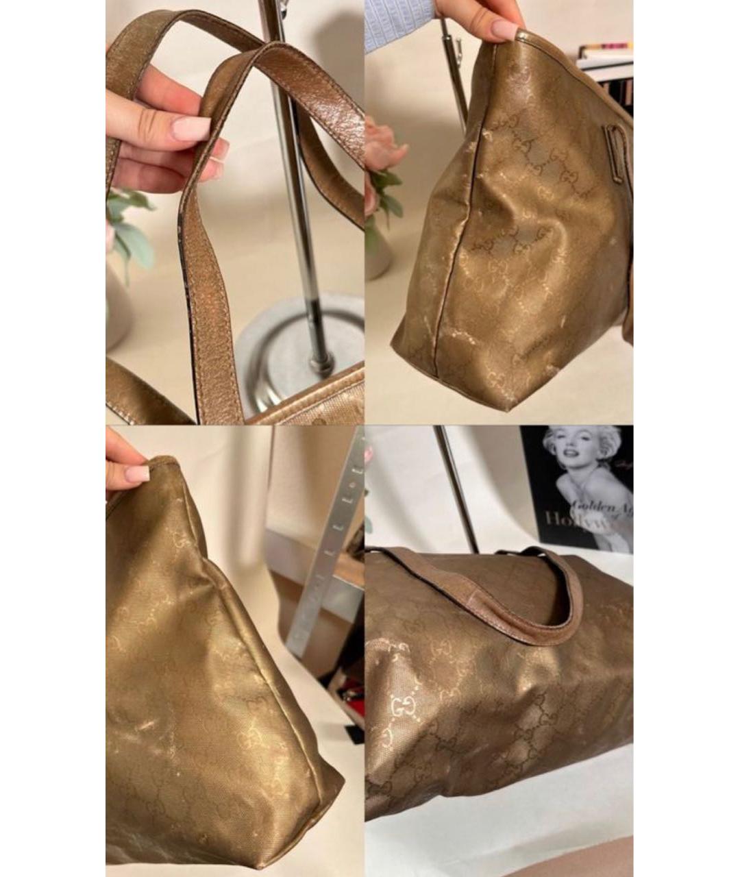 GUCCI Золотая канва сумка тоут, фото 4
